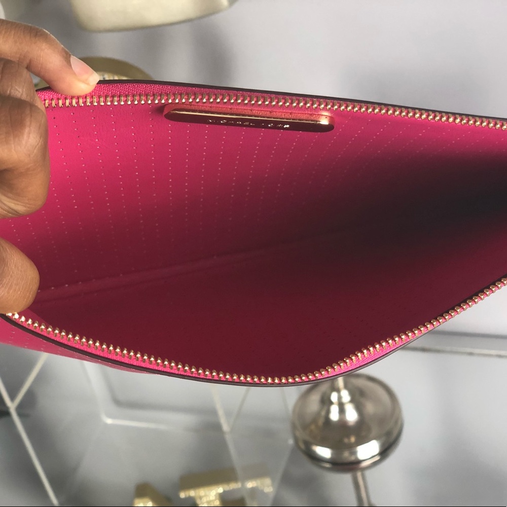 Michael Kors Pink Leather Clutch Wristlet - Picture 6 of 6